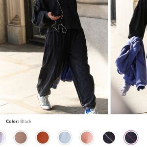 Free People Black Relaxed-Fit Track Joggers